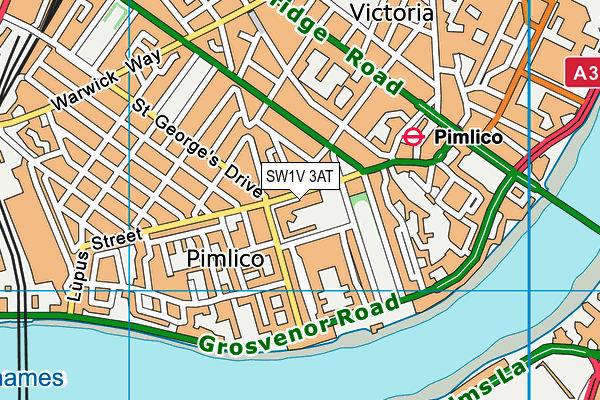 Pimlico Primary map (SW1V 3AT) - OS VectorMap District (Ordnance Survey)