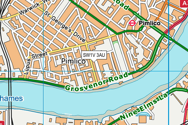 SW1V 3AU map - OS VectorMap District (Ordnance Survey)