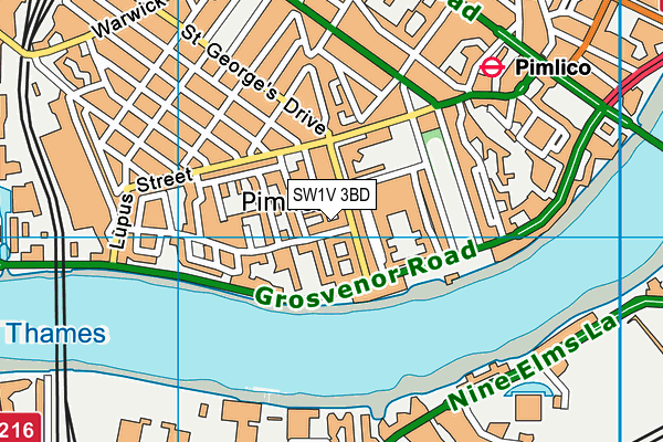 SW1V 3BD map - OS VectorMap District (Ordnance Survey)