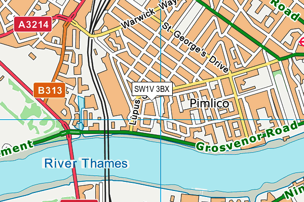 SW1V 3BX map - OS VectorMap District (Ordnance Survey)