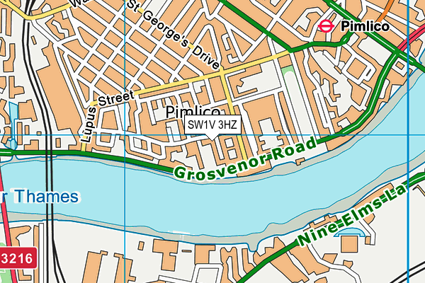 SW1V 3HZ map - OS VectorMap District (Ordnance Survey)