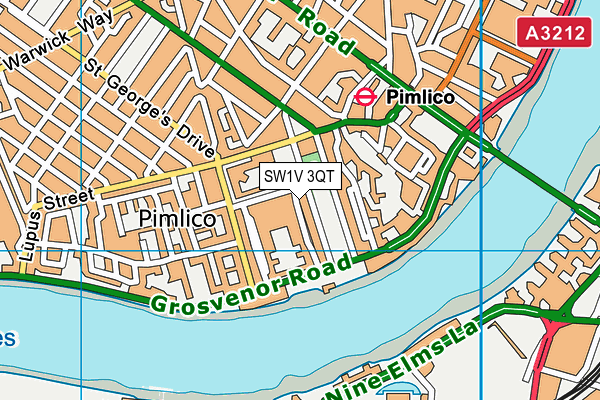 SW1V 3QT map - OS VectorMap District (Ordnance Survey)