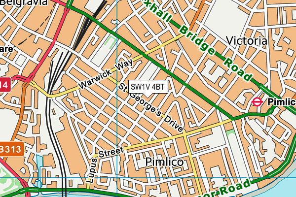 SW1V 4BT map - OS VectorMap District (Ordnance Survey)