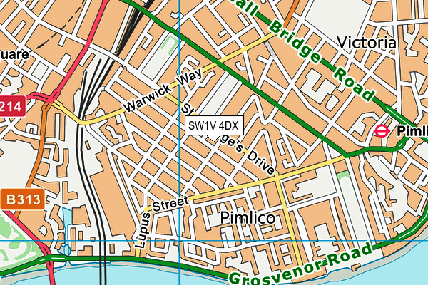 SW1V 4DX map - OS VectorMap District (Ordnance Survey)