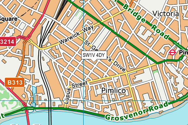 SW1V 4DY map - OS VectorMap District (Ordnance Survey)