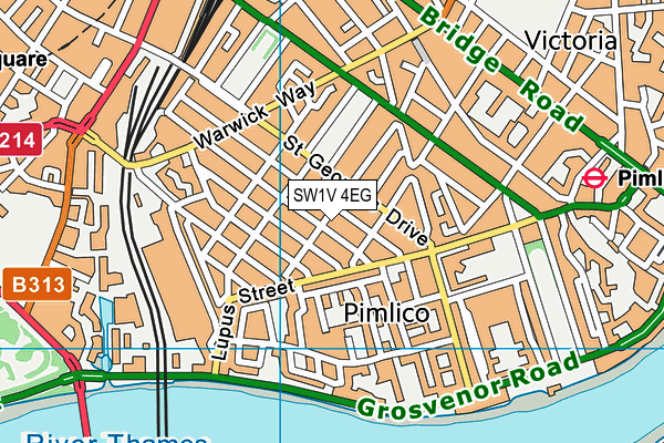 SW1V 4EG map - OS VectorMap District (Ordnance Survey)