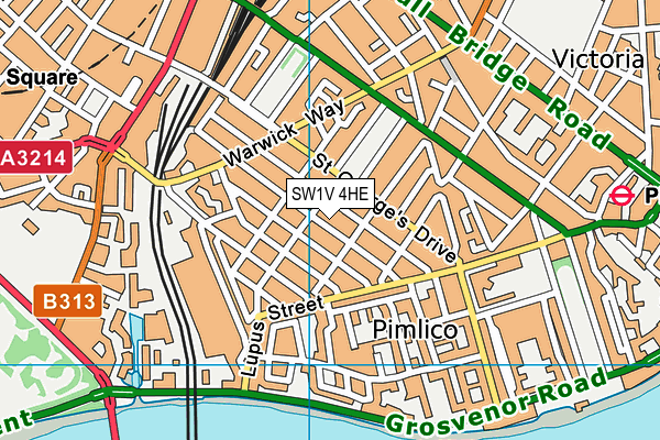 SW1V 4HE map - OS VectorMap District (Ordnance Survey)