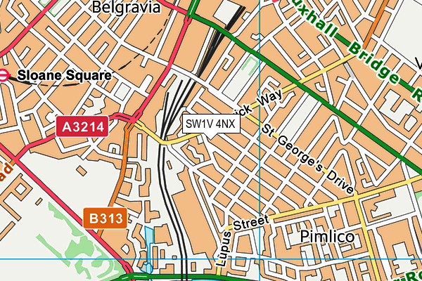 SW1V 4NX map - OS VectorMap District (Ordnance Survey)