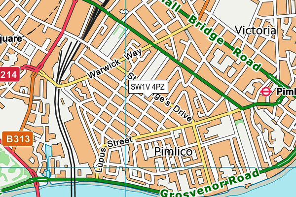 SW1V 4PZ map - OS VectorMap District (Ordnance Survey)