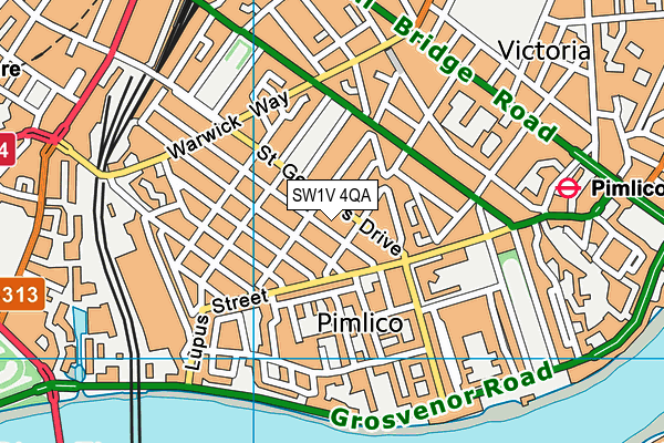 SW1V 4QA map - OS VectorMap District (Ordnance Survey)