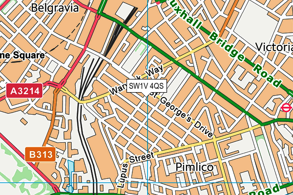 SW1V 4QS map - OS VectorMap District (Ordnance Survey)