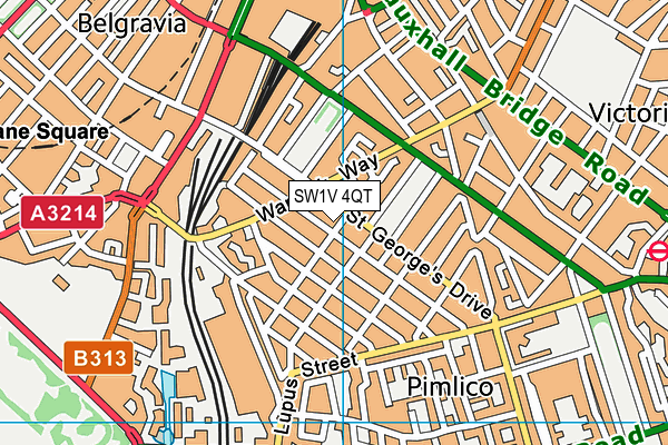 SW1V 4QT map - OS VectorMap District (Ordnance Survey)