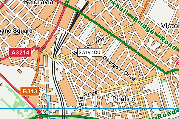 SW1V 4QU map - OS VectorMap District (Ordnance Survey)