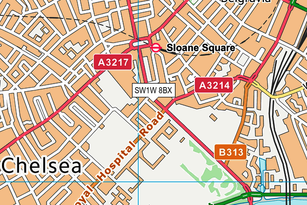 SW1W 8BX map - OS VectorMap District (Ordnance Survey)
