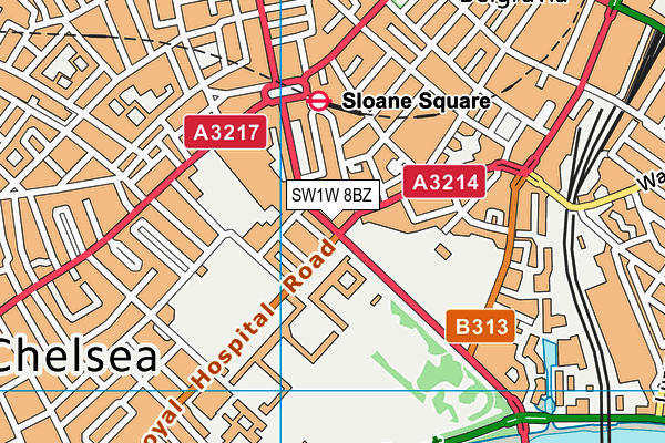 SW1W 8BZ map - OS VectorMap District (Ordnance Survey)