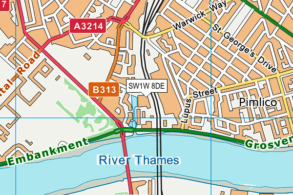 Grosvenor Waterside Health & Leisure Spa map (SW1W 8DE) - OS VectorMap District (Ordnance Survey)