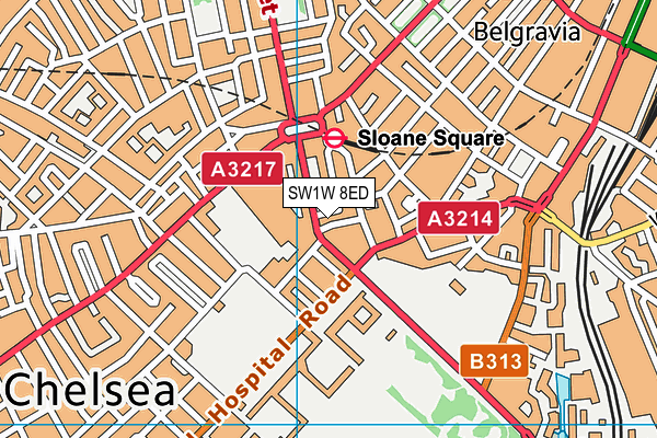 SW1W 8ED map - OS VectorMap District (Ordnance Survey)