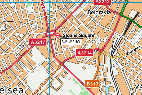 SW1W 8HW map - OS VectorMap District (Ordnance Survey)