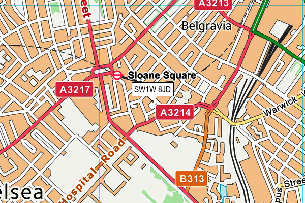 SW1W 8JD map - OS VectorMap District (Ordnance Survey)