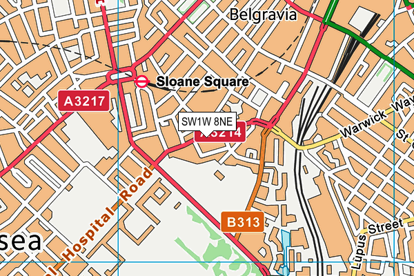 SW1W 8NE map - OS VectorMap District (Ordnance Survey)