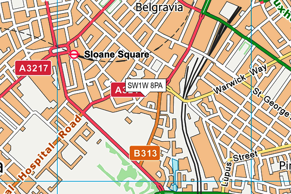 SW1W 8PA map - OS VectorMap District (Ordnance Survey)