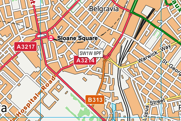 SW1W 8PF map - OS VectorMap District (Ordnance Survey)