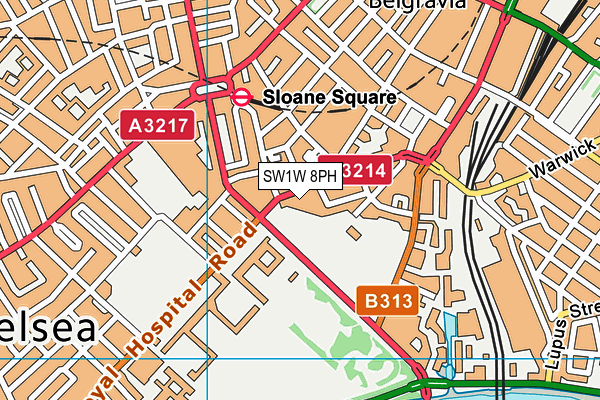 SW1W 8PH map - OS VectorMap District (Ordnance Survey)