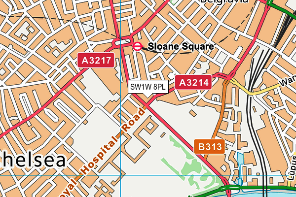 SW1W 8PL map - OS VectorMap District (Ordnance Survey)