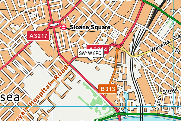 SW1W 8PQ map - OS VectorMap District (Ordnance Survey)