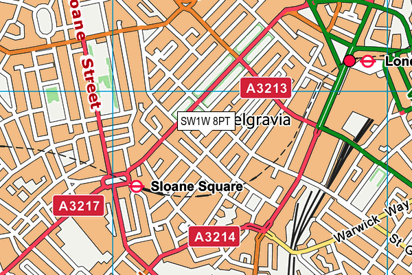 SW1W 8PT map - OS VectorMap District (Ordnance Survey)