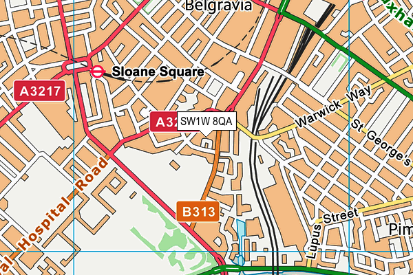 SW1W 8QA map - OS VectorMap District (Ordnance Survey)