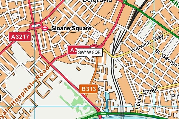 SW1W 8QB map - OS VectorMap District (Ordnance Survey)