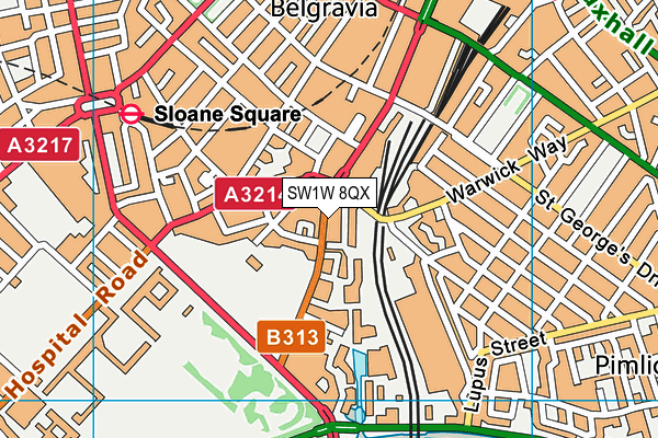 SW1W 8QX map - OS VectorMap District (Ordnance Survey)
