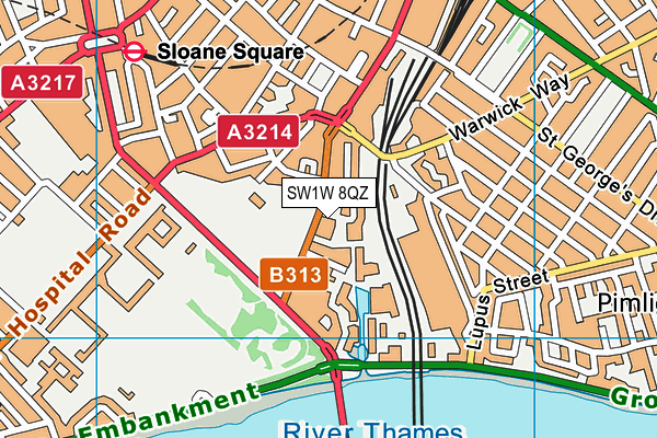 SW1W 8QZ map - OS VectorMap District (Ordnance Survey)