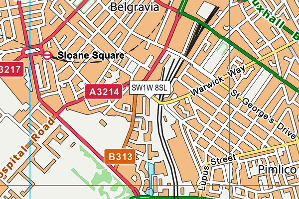 SW1W 8SL map - OS VectorMap District (Ordnance Survey)