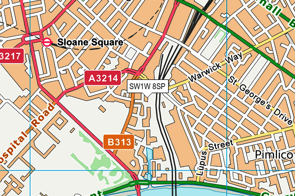 SW1W 8SP map - OS VectorMap District (Ordnance Survey)