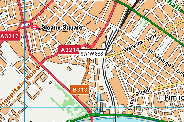 SW1W 8SS map - OS VectorMap District (Ordnance Survey)