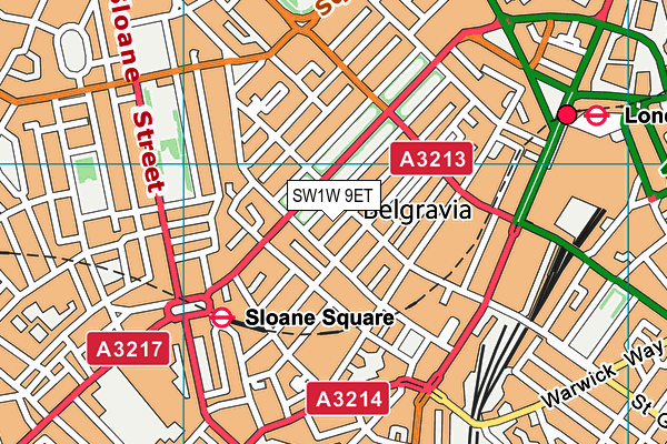 SW1W 9ET map - OS VectorMap District (Ordnance Survey)