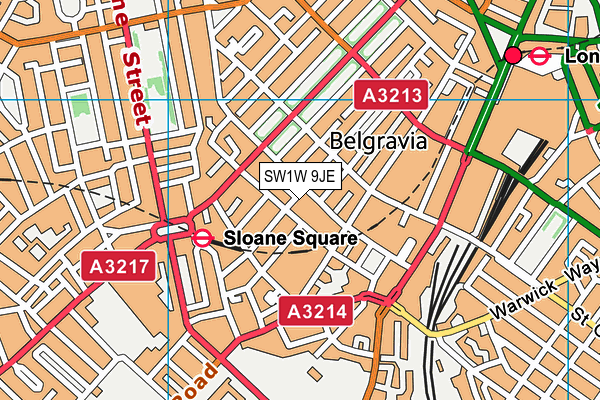 SW1W 9JE map - OS VectorMap District (Ordnance Survey)