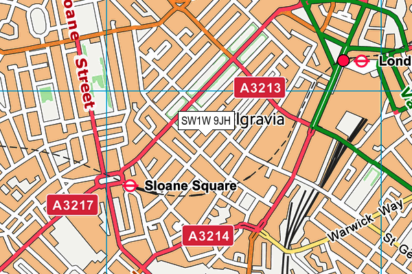 SW1W 9JH map - OS VectorMap District (Ordnance Survey)