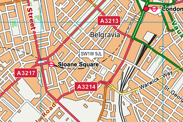 SW1W 9JL map - OS VectorMap District (Ordnance Survey)