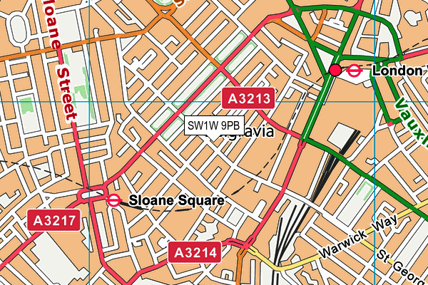 SW1W 9PB map - OS VectorMap District (Ordnance Survey)