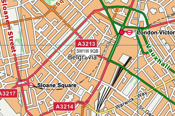 SW1W 9QB map - OS VectorMap District (Ordnance Survey)