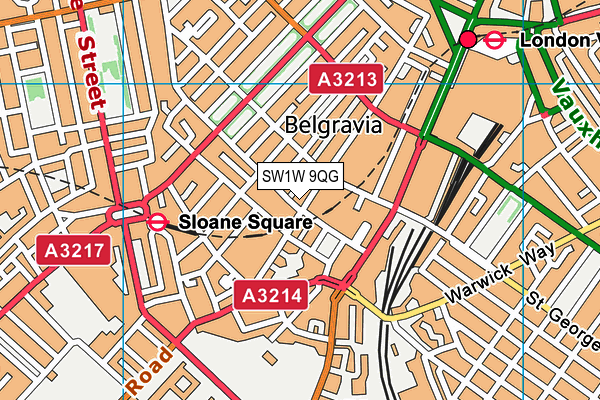 SW1W 9QG map - OS VectorMap District (Ordnance Survey)
