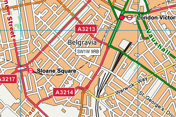 SW1W 9RB map - OS VectorMap District (Ordnance Survey)
