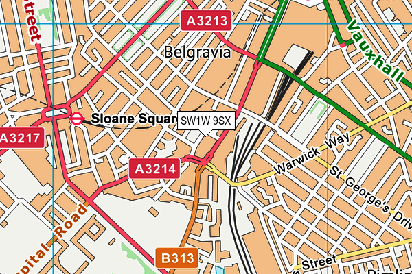 SW1W 9SX map - OS VectorMap District (Ordnance Survey)
