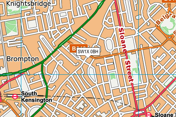 SW1X 0BH map - OS VectorMap District (Ordnance Survey)