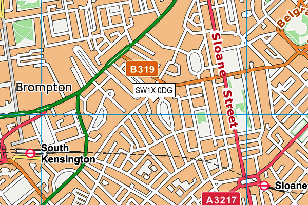SW1X 0DG map - OS VectorMap District (Ordnance Survey)