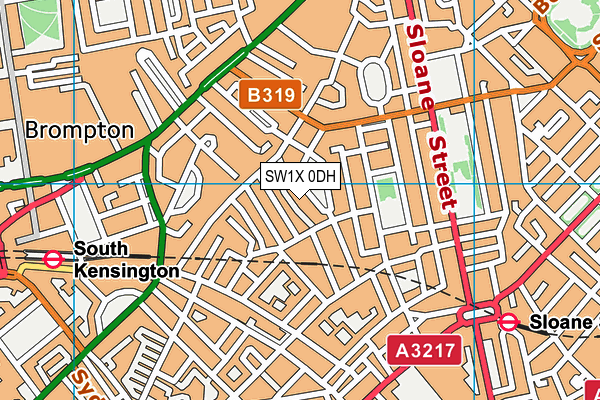 SW1X 0DH map - OS VectorMap District (Ordnance Survey)