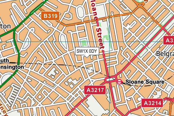 SW1X 0DY map - OS VectorMap District (Ordnance Survey)